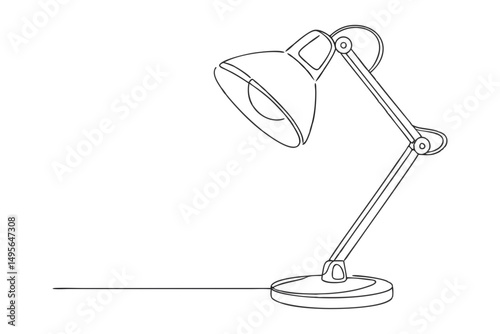 Desk lamp minimal line art drawing