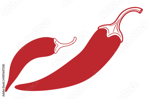 Chili pepper sketch in continuous line