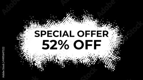 Special Offer 52  Percent Off With Brush Stroke Animation For Sale, Business Concept