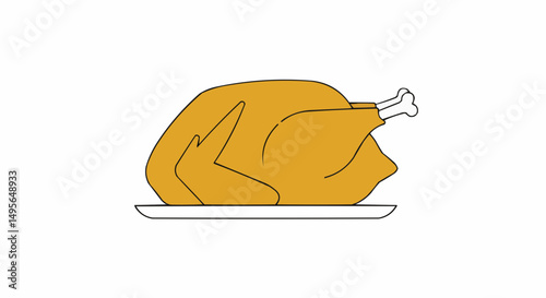 A simple illustration of a delicious roasted turkey, ready to be served