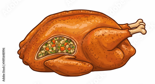 Deliciously roasted turkey, a festive dish, ready for a meal