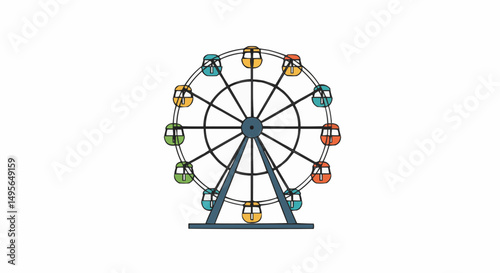 A colorful Ferris wheel against a backdrop of clear skies, inviting feelings of joy and nostalgia