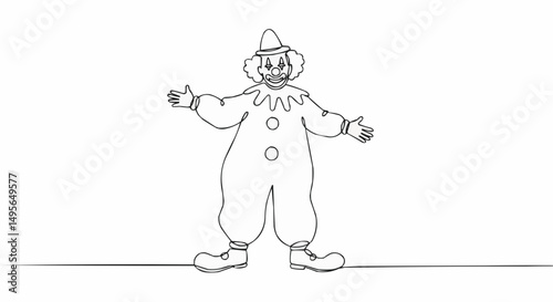 A whimsical clown illustration ready for fun and games. A delightful character, ready to bring joy and laughter to any project. 