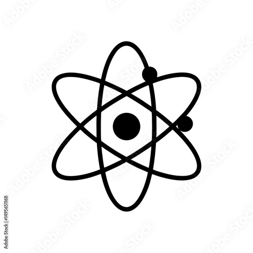 atom symbol with orbits   physics or energy concep.svg