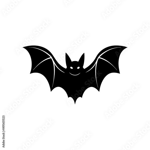 bat with wings spread   night or halloween symbol  (1).svg