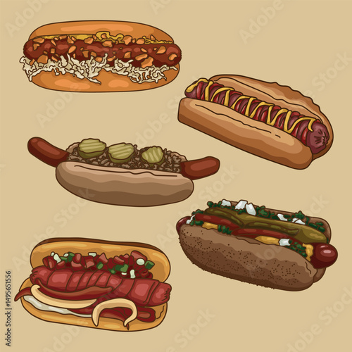 Hot Dog set Iconic street food