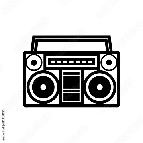 boom box with speakers   street music era icon  .svg