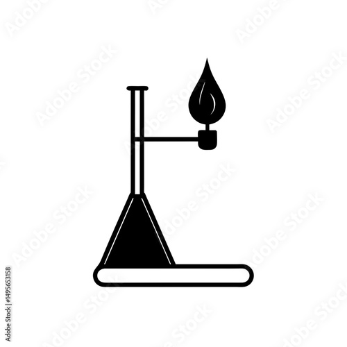 bunsen burner with flame   laboratory heating tool.svg