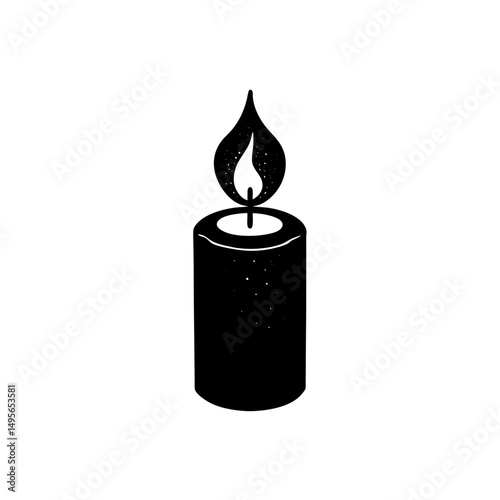 candle with flame   remembrance or hope icon 