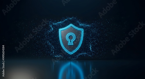 Digital Shield Cyber Security and Data Protection Concept