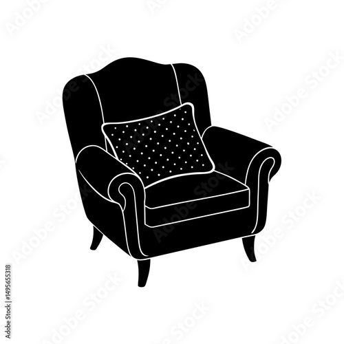 cozy armchair with soft cushion   relaxation 