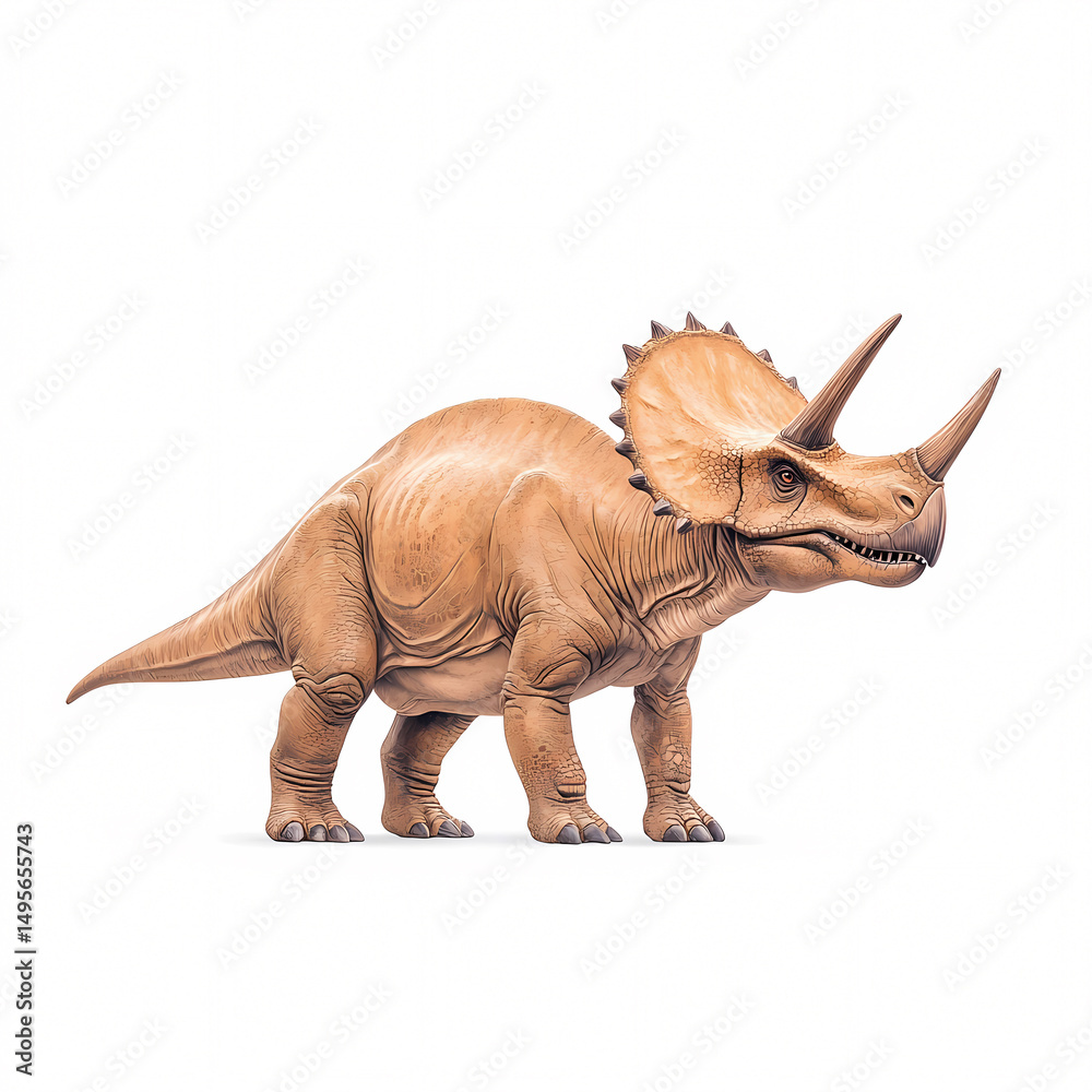 Fototapeta premium Explore the majestic presence of a Triceratops in its natural habitat.