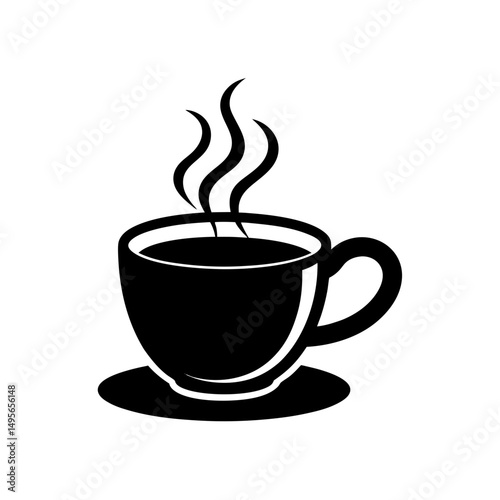 cup of coffee with steam   break time or energy 