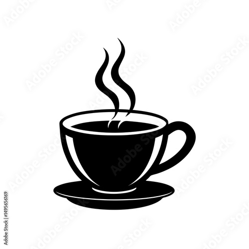 cup of tea with steam   calm or refreshment symbol 
