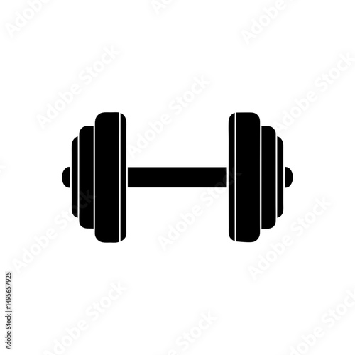 dumbbell in simple style   fitness or gym icon on .svg