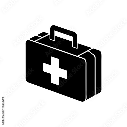 first aid kit with cross   emergency or care icon .svg