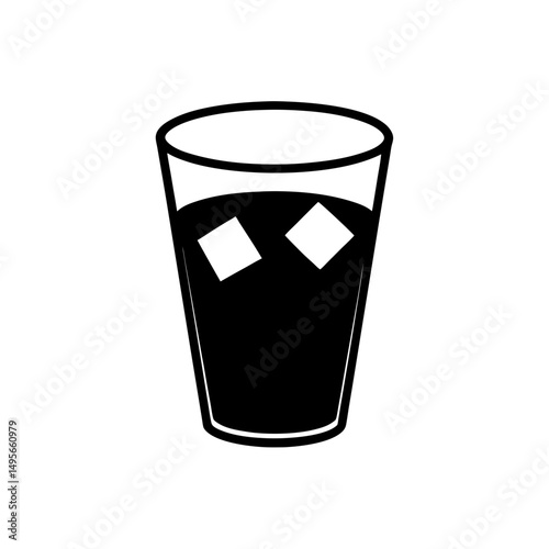 glass with ice cubes   beverage or chill drink ico 