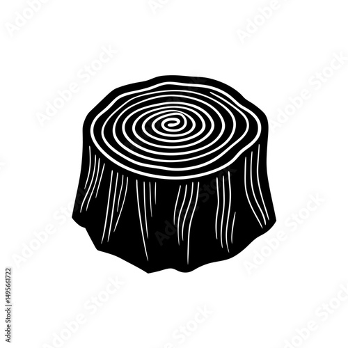 hand drawn tree stump with rings visible   nature .svg