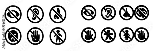 Signage displaying various prohibition symbols indicating restricted activities in public places