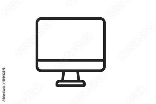 Outline of a computer monitor with a minimalist design, creating focus on a sleek technology concept for modern workspaces