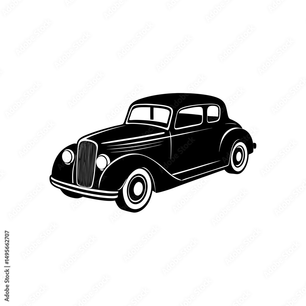 Fototapeta premium hot rod vintage car classic vehicle or retro ico.svg
