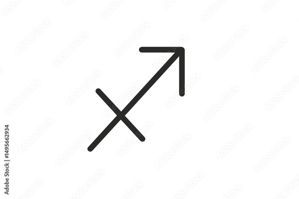 Sagittarius zodiac symbol represented as a minimalist arrow design on a plain background showcasing astrological significance Sagittarius zodiac symbol represented as a minimalist arrow design on a plain background showcasing astrological significance