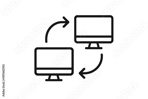 Computer monitors exchanging data in a connected network for smoother communication and collaboration