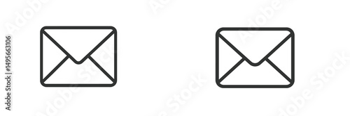 Two simple envelope icons representing email communication in digital design