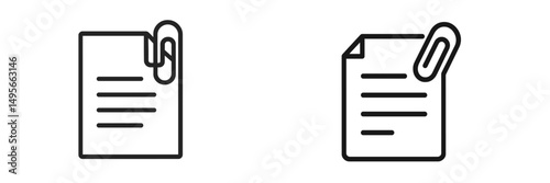 Wallpaper Mural Modern styled icons representing documents with paper clips on a clean background suitable for digital design and web use Torontodigital.ca