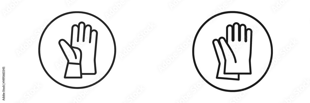Obraz premium Stylized icons of hands wearing gloves suitable for various applications and contexts