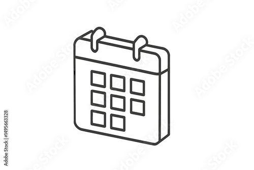 Calendar icon representing scheduling and time management in a minimalistic design