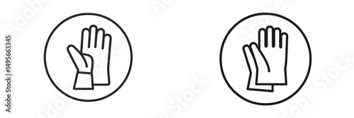 Stylized icons of hands wearing gloves suitable for various applications and contexts