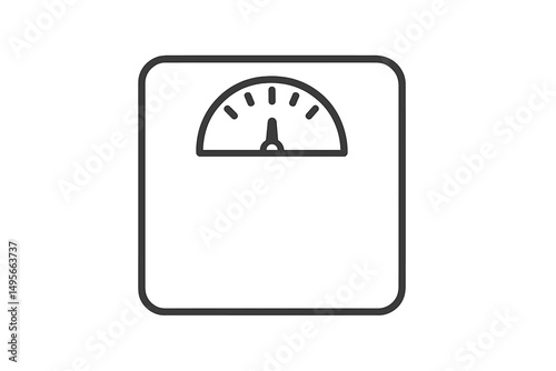 Digital scale with measurement dial indicating weight in a minimalistic design