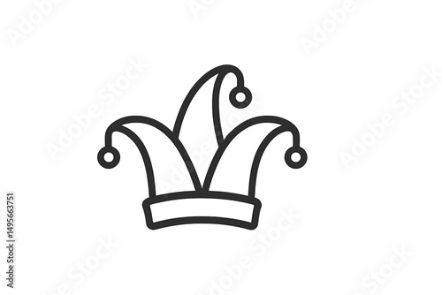 Historical jester hat design featuring playful elements common in medieval festivals and masquerades