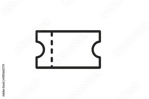 Simple ticket design for events, concerts, or transportation with clean lines and clear edges
