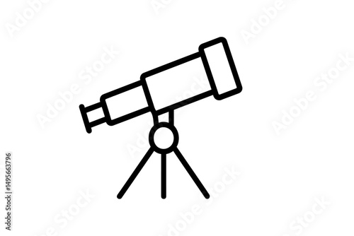 Telescope on a tripod used for stargazing during a clear night sky observation event in a remote location