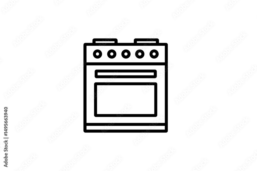 Stylish kitchen stove designed for modern cooking in a contemporary home environment Stylish kitchen stove designed for modern cooking in a contemporary home environment