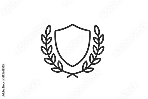 Symbol of achievement featuring a shield and laurel wreath for recognition and success in various fields