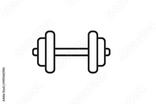 Simple black outline of a dumbbell representing fitness and strength training in a modern design