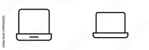 Two minimalist laptop designs displayed side by side representing modern technology aesthetics and simplicity