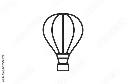 Colorful hot air balloon floating in a bright blue sky during a warm autumn afternoon at a local festival