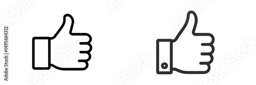 Thumbs up symbols in two different styles showing approval and positivity in modern design