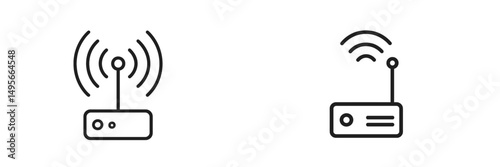 Wireless signal icons representing the transmission and reception of data in modern communication systems