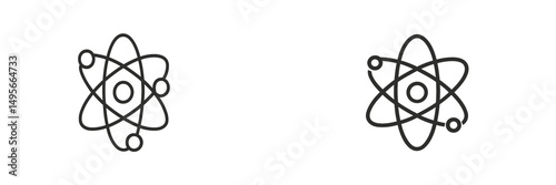 Two simple atomic symbols representing the concept of science and chemistry in a minimalistic design