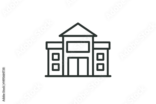 Modern building design with simple lines and geometric shapes in a minimalist style