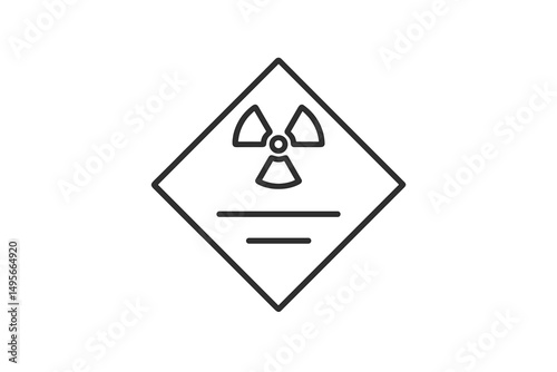 Warning symbol indicating nuclear hazard for safety and emergency situations in various locations and industries
