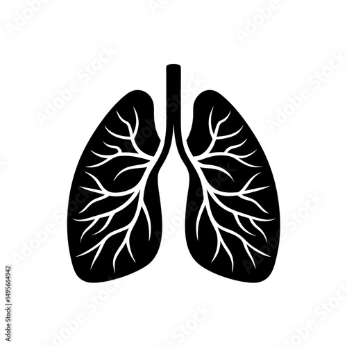 lungs with air flow lines   breathing or respirato