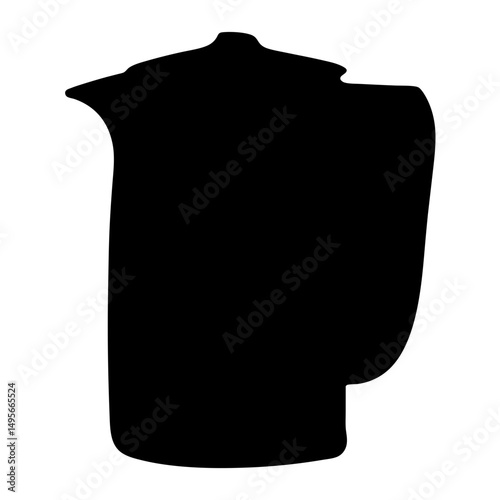 Silhouette of a coffee pot or water pitcher with a lid and spout