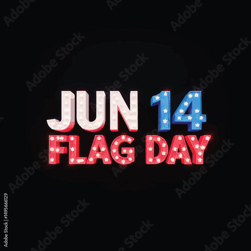 Flag Day 2025 Vector – National Pride, Flag Ceremony, Patriotic Celebration, 14 June Event, Unity, Heritage, Honor, Flag Raising, Symbolism, Patriotism, Tribute & National Flag Awareness