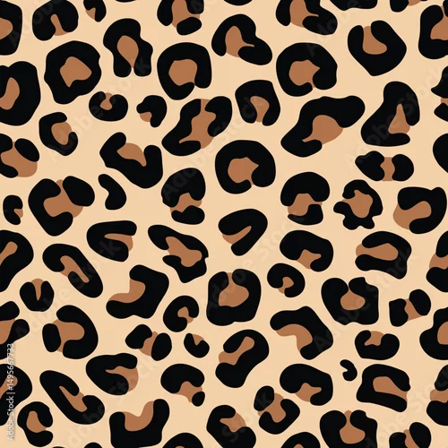 Obraz leopard print seamless pattern, wild cat skin texture, fashion leopard spots design